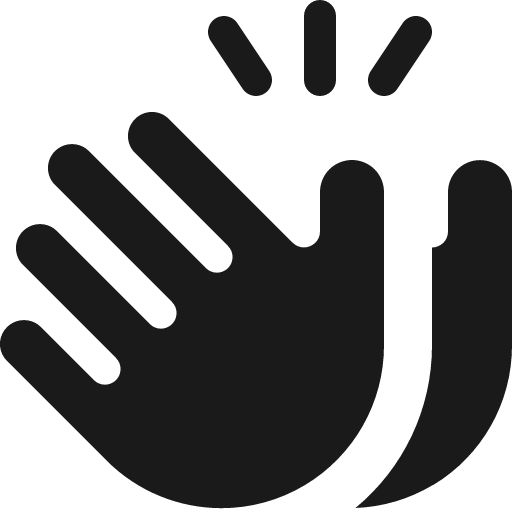 Hands clapping icon, solid style, from Font Awesome 6 Solid
