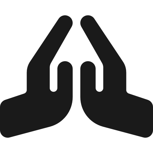 Hands praying icon, solid style, from Font Awesome 6 Solid