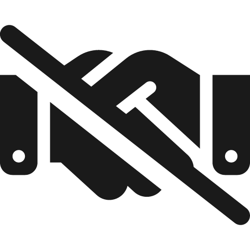 Handshake slash icon, solid style, from Font Awesome 6 Solid