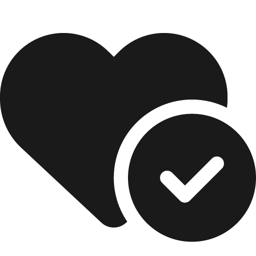Heart circle check icon, solid style, from Font Awesome 6 Solid