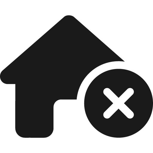 House circle xmark icon, solid style, from Font Awesome 6 Solid