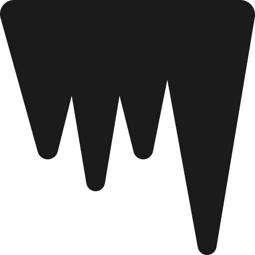 Icicles icon, solid style, from Font Awesome 6 Solid