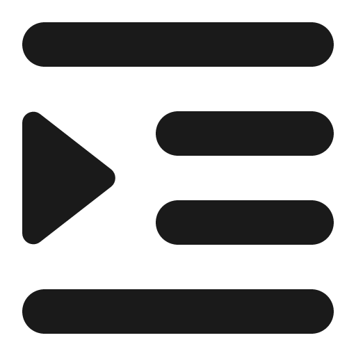 Indent icon, solid style, from Font Awesome 6 Solid