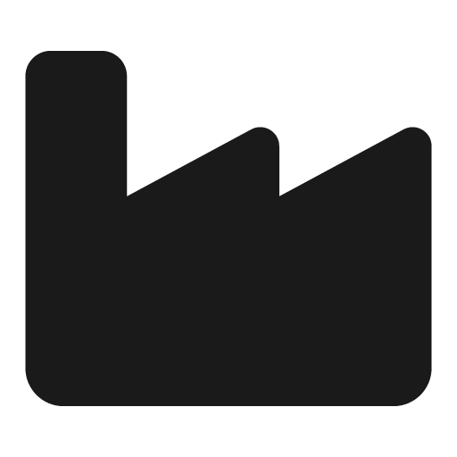 Industry icon, solid style, from Font Awesome 6 Solid