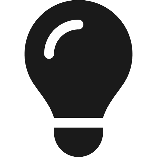 Lightbulb icon, solid style, from Font Awesome 6 Solid