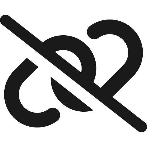 Link slash icon, solid style, from Font Awesome 6 Solid