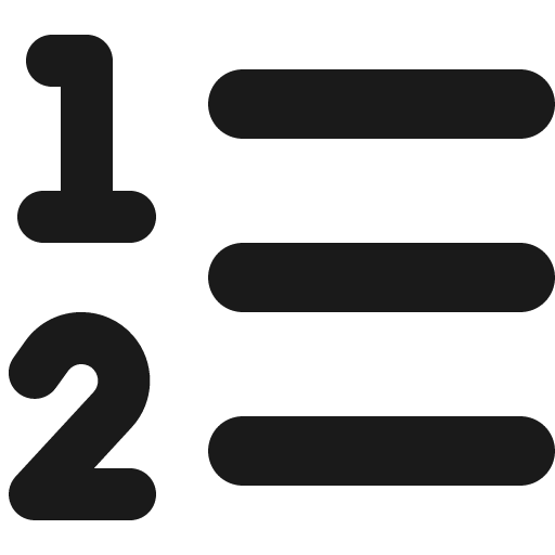List ol icon, solid style, from Font Awesome 6 Solid