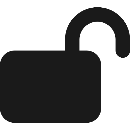Lock open icon, solid style, from Font Awesome 6 Solid