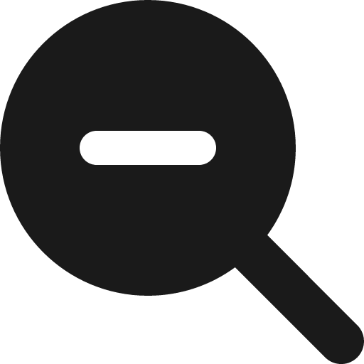 Magnifying glass minus icon, solid style, from Font Awesome 6 Solid
