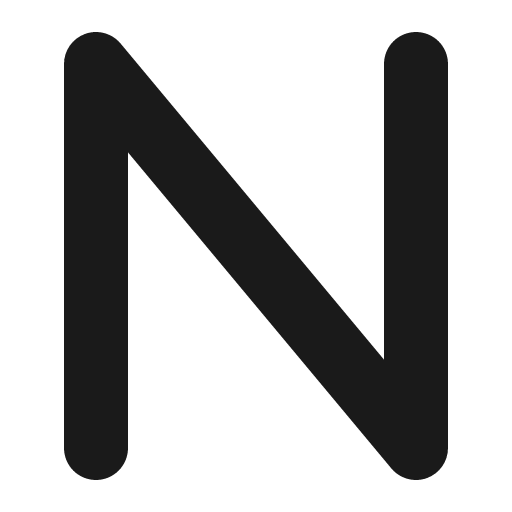 N icon, solid style, from Font Awesome 6 Solid