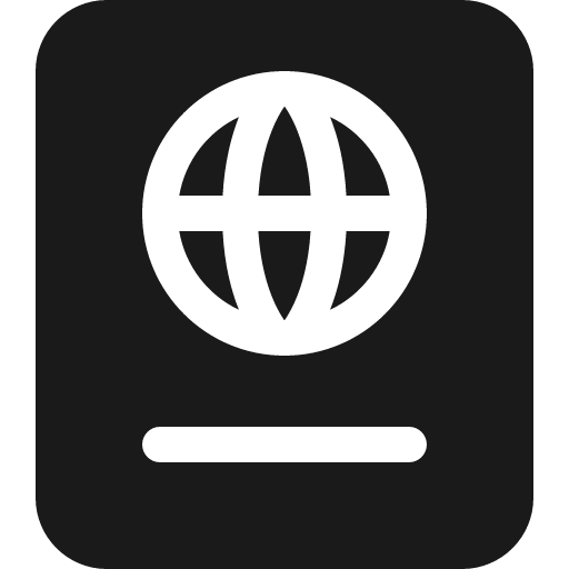 Passport icon, solid style, from Font Awesome 6 Solid