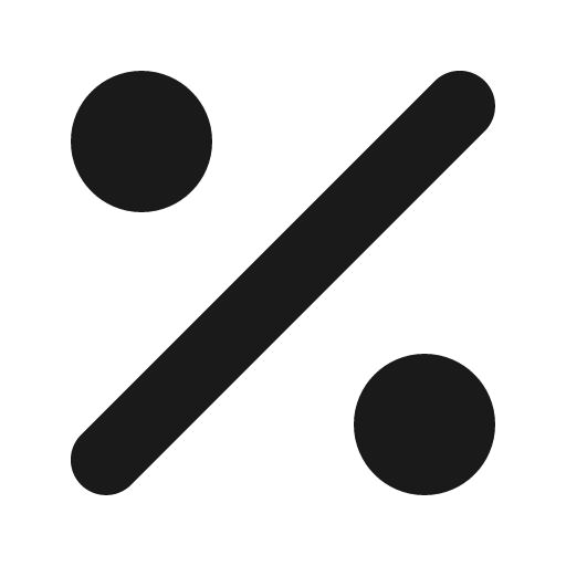 Percent icon, solid style, from Font Awesome 6 Solid