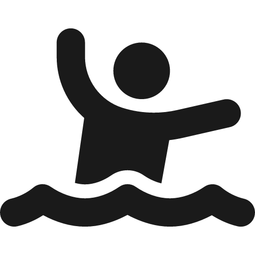 Person drowning icon, solid style, from Font Awesome 6 Solid