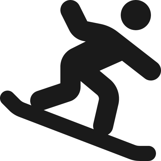 Person snowboarding icon, solid style, from Font Awesome 6 Solid
