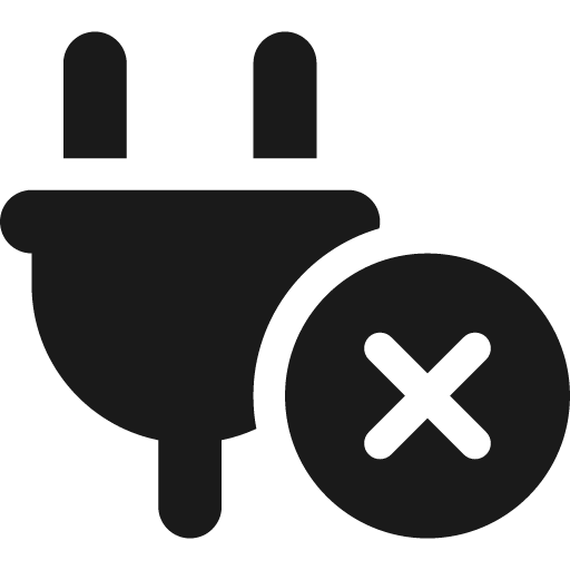 Plug circle xmark icon, solid style, from Font Awesome 6 Solid