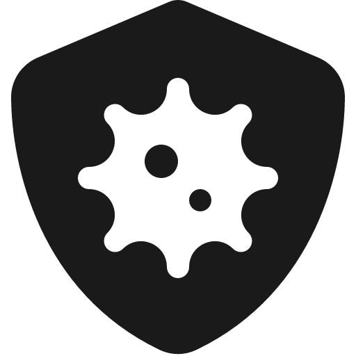 Shield virus icon, solid style, from Font Awesome 6 Solid