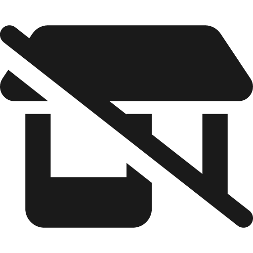Shop slash icon, solid style, from Font Awesome 6 Solid