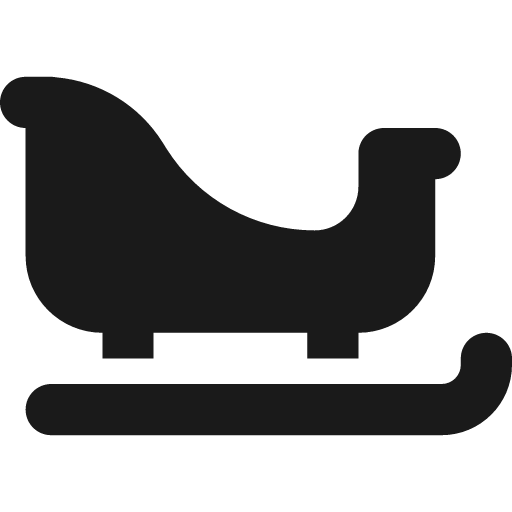 Sleigh icon, solid style, from Font Awesome 6 Solid