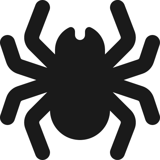 Spider icon, solid style, from Font Awesome 6 Solid