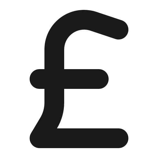 Sterling sign icon, solid style, from Font Awesome 6 Solid