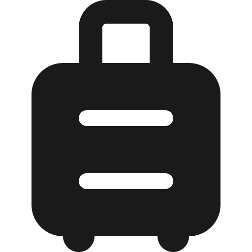 Suitcase rolling icon, solid style, from Font Awesome 6 Solid