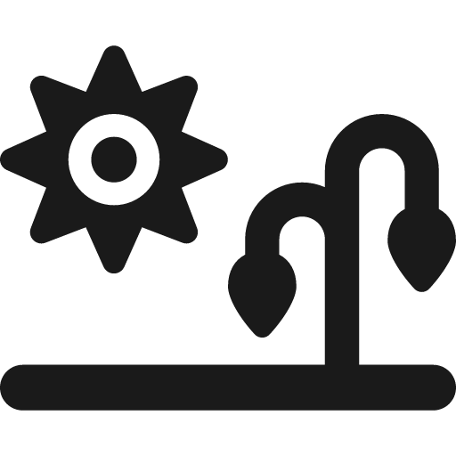 Sun plant wilt icon, solid style, from Font Awesome 6 Solid