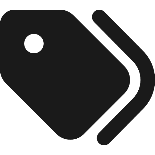 Tags icon, solid style, from Font Awesome 6 Solid