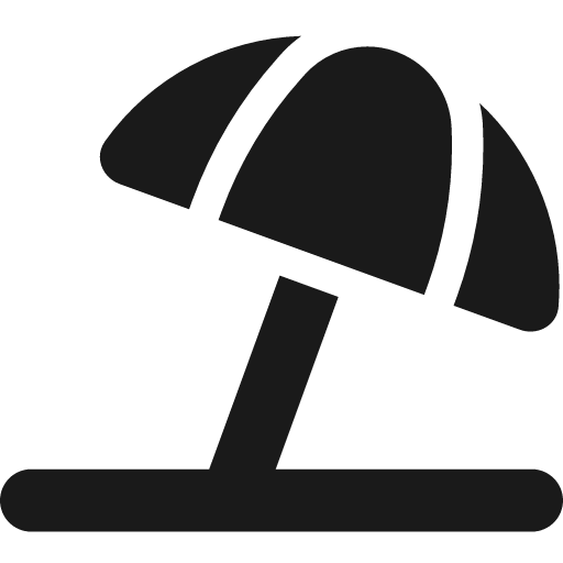 Umbrella beach icon, solid style, from Font Awesome 6 Solid