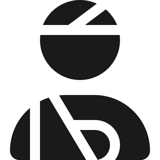 User injured icon, solid style, from Font Awesome 6 Solid