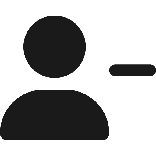 User minus icon, solid style, from Font Awesome 6 Solid