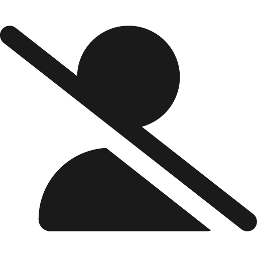 User slash icon, solid style, from Font Awesome 6 Solid