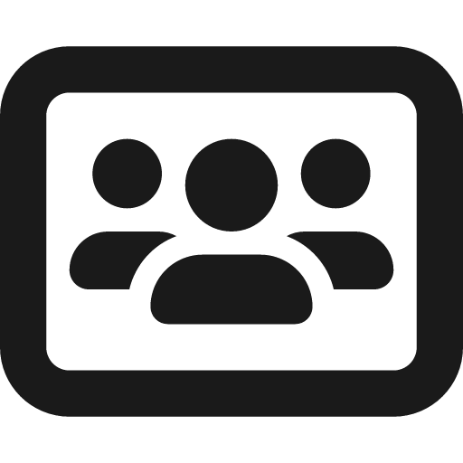 Users rectangle icon, solid style, from Font Awesome 6 Solid