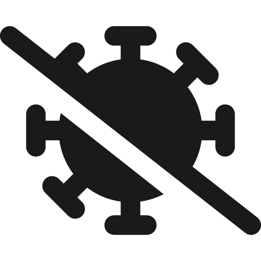 Virus covid slash icon, solid style, from Font Awesome 6 Solid