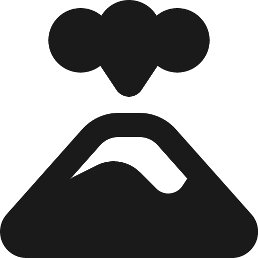 Volcano icon, solid style, from Font Awesome 6 Solid