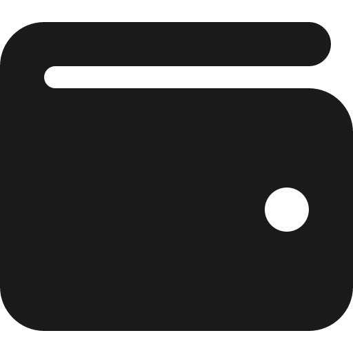Wallet icon, solid style, from Font Awesome 6 Solid