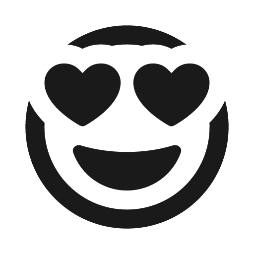 Face grin hearts icon, solid style, from Font Awesome Regular