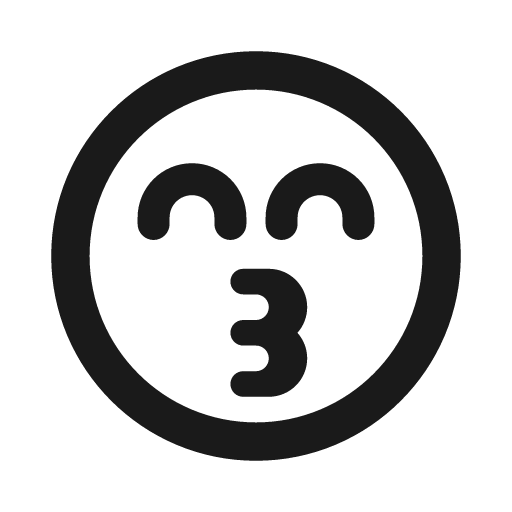Face kiss beam icon, solid style, from Font Awesome Regular