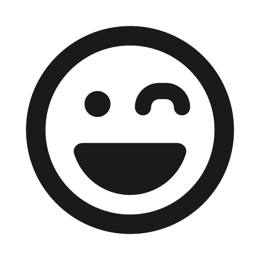 Face laugh wink icon, solid style, from Font Awesome Regular