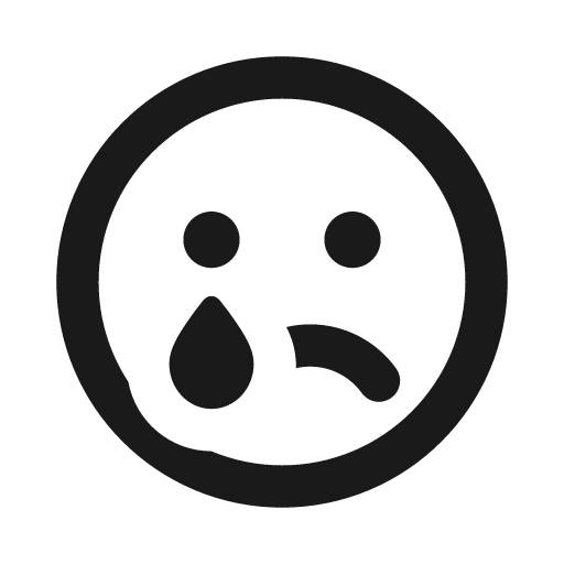 Face sad tear icon, solid style, from Font Awesome Regular