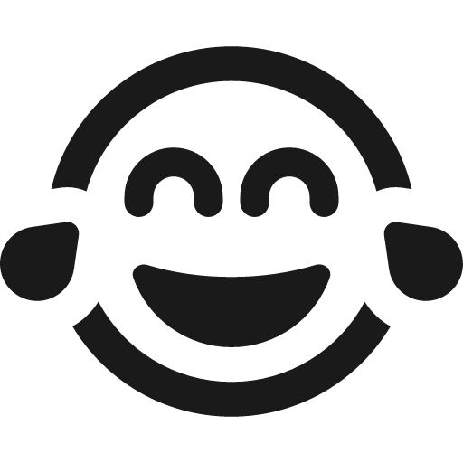 Grin tears icon, solid style, from Font Awesome Regular