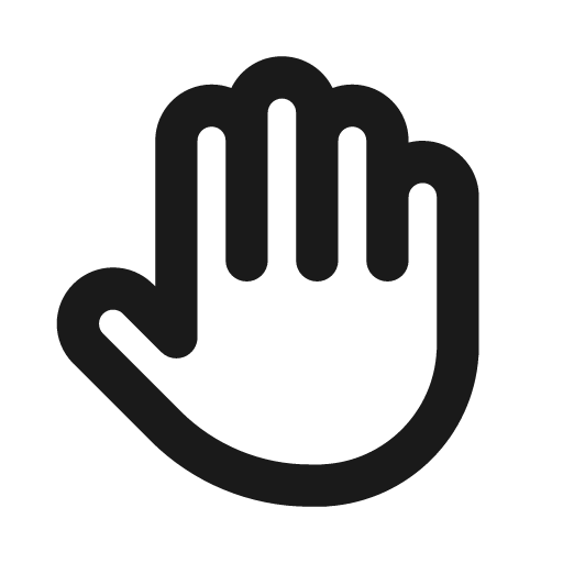 Hand paper icon, solid style, from Font Awesome Regular