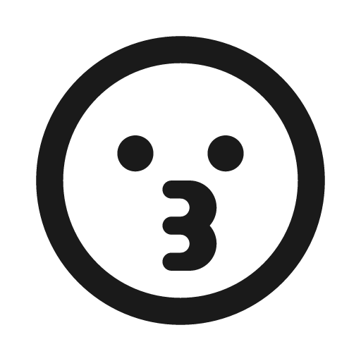Kiss icon, solid style, from Font Awesome Regular