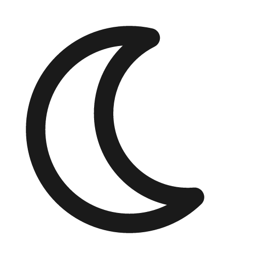 Moon icon, solid style, from Font Awesome Regular