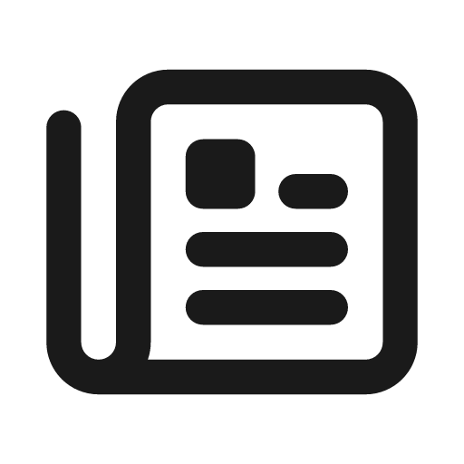Newspaper icon, solid style, from Font Awesome Regular