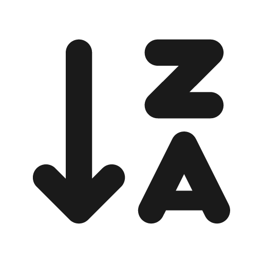 Arrow down z a icon, solid style, from Font Awesome Solid