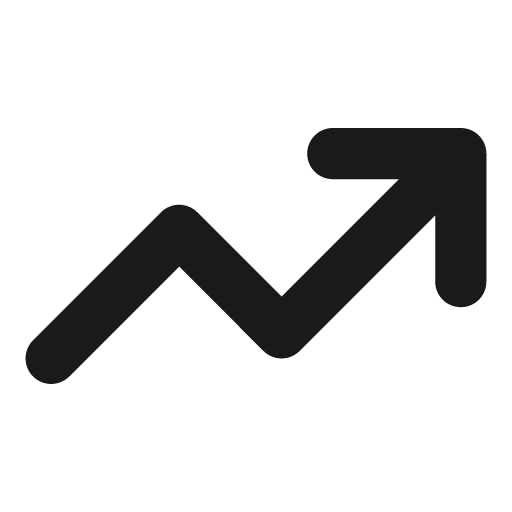 Arrow trend up icon, solid style, from Font Awesome Solid