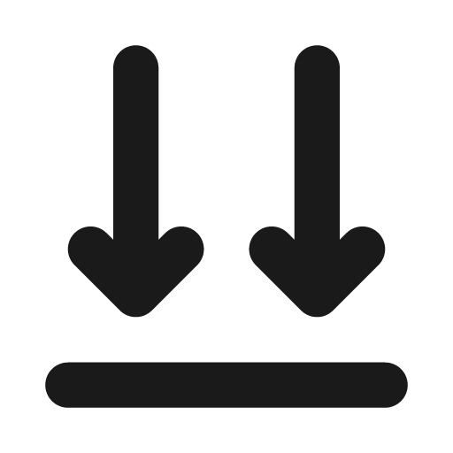Arrows down to line icon, outline style, from Font Awesome Solid