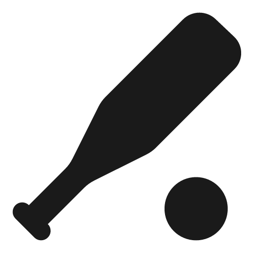 Baseball bat ball icon, solid style, from Font Awesome Solid