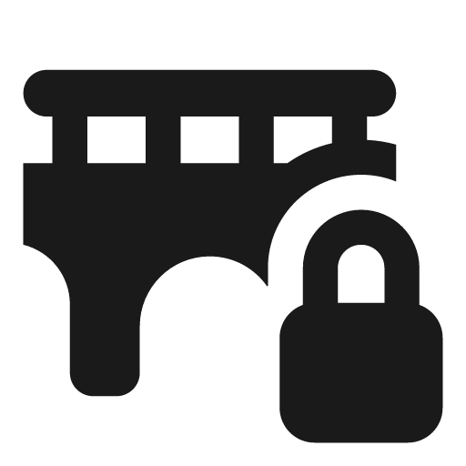 Bridge lock icon, solid style, from Font Awesome Solid
