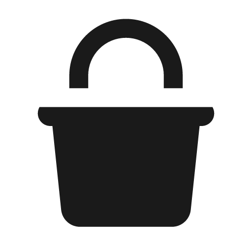 Bucket icon, solid style, from Font Awesome Solid